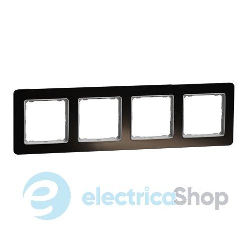 Рамка 4-а. SE Sedna Elements SDD361804 чорне скло