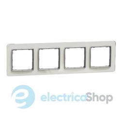 Рамка 4-а. SE Sedna Elements SDD360804 біле скло