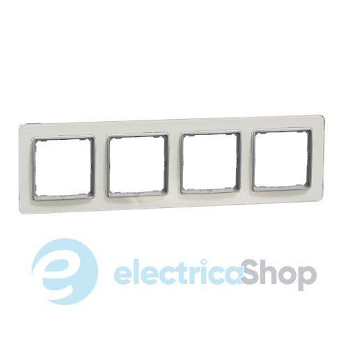 Рамка 4-а. SE Sedna Elements SDD360804 біле скло