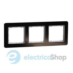 Рамка 3-а. SE Sedna Elements SDD361803 чорне скло