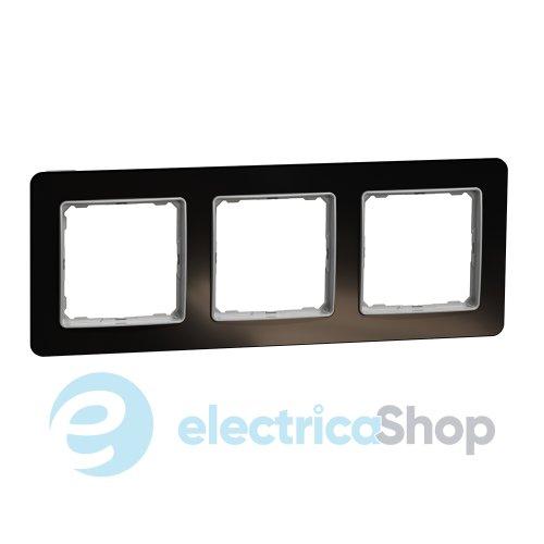 Рамка 3-а. SE Sedna Elements SDD361803 чорне скло