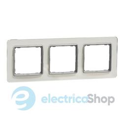 Рамка 3-а. SE Sedna Elements SDD360803 біле скло