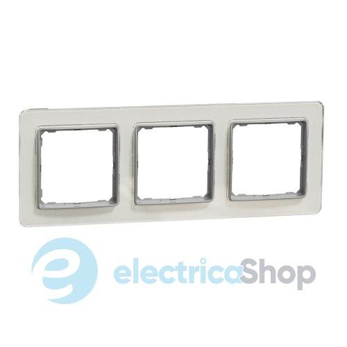 Рамка 3-а. SE Sedna Elements SDD360803 біле скло