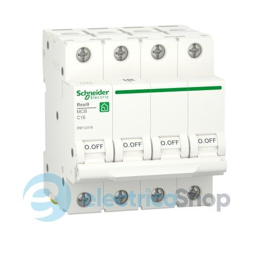 Автоматичний вимикач 4-п, 16 A, C, 6кА, Resi9 Schneider Electric R9F12416