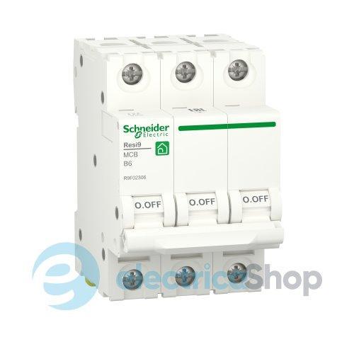 Автоматичний вимикач 3-п, 6 A, B, 6кА, Resi9 Schneider Electric R9F02306