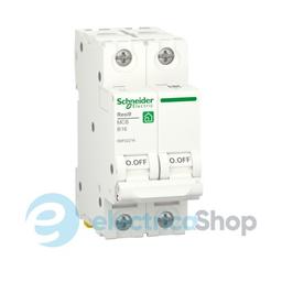 Автоматичний вимикач 2-п, 16 A, B, 6кА, Resi9 Schneider Electric R9F02216