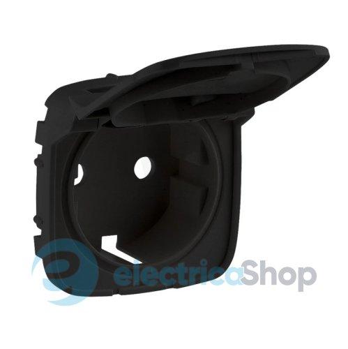 Накладка розетки 2К+З з кришкою Valena ALLURE 754848 антрацит