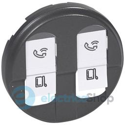 Накладка комп'ютерної розетки 2хRJ45 Legrand Celiane 67952 графіт