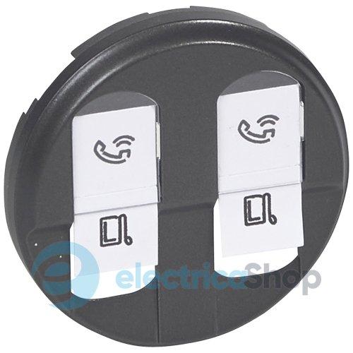 Накладка комп'ютерної розетки 2хRJ45 Legrand Celiane 67952 графіт