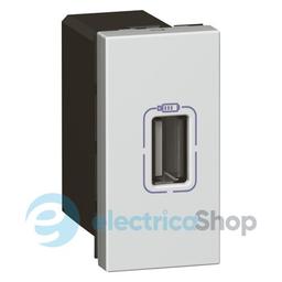 Розетка USB Д/Зарядки 1 мод. колір алюміній