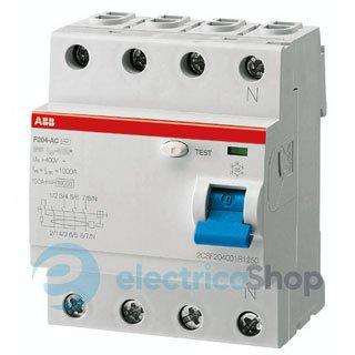 Дифреле трифазне Abb 4-п F204 63 Ампер, 30мА, тип АС