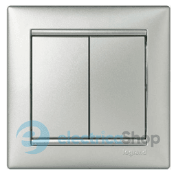 Вимикач 2-кл. для серії Valena Classic Legrand 770105 алюміній