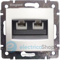Комп'ютерна розетка 2хRJ45 5кат UTP 770239 Legrand Valena, колір алюміній