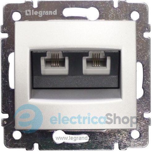 Комп'ютерна розетка 2хRJ45 5кат UTP 770239 Legrand Valena, колір алюміній