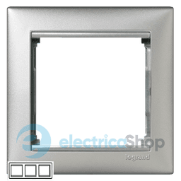 Рамка установча 3-а Legrand Valena 770153, колір алюміній