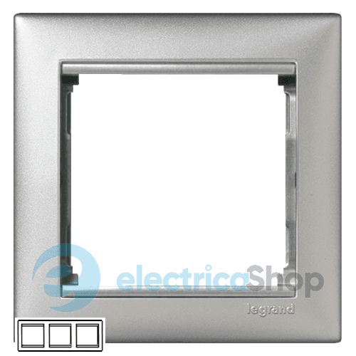 Рамка установча 3-а Legrand Valena 770153, колір алюміній