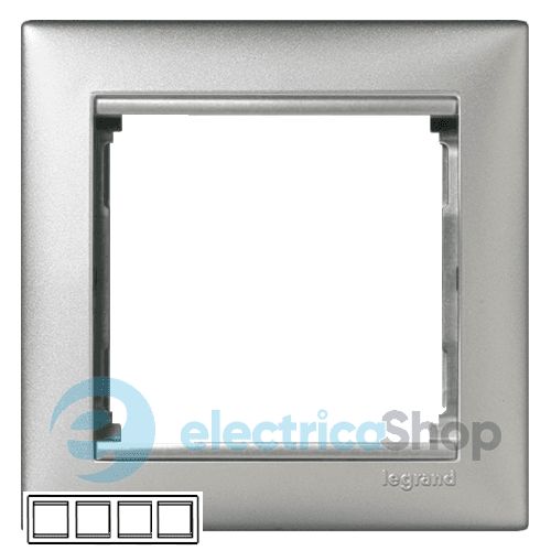 Рамка установча 4-а Legrand Valena 770154, колір алюміній