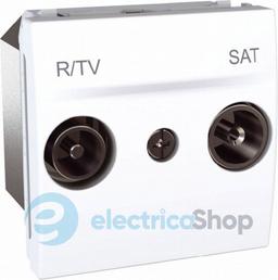 Розетка телевізійна прохідна ТV-R-SAT 2-м. Unica білий MGU3.456.18