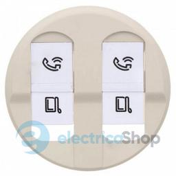 Накладка комп'ютерної розетки 2хRJ45 Legrand Celiane 66236 слонова кістка