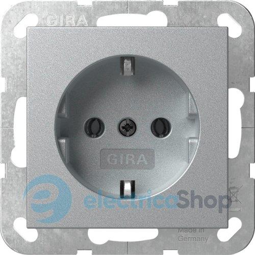 Розетка із з/к 16А/250V, System 55 Gira 418826, алюміній