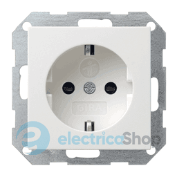 Розетка із з/к 16А/250V та шторками, System 55 Gira 445303, білий глянцевий