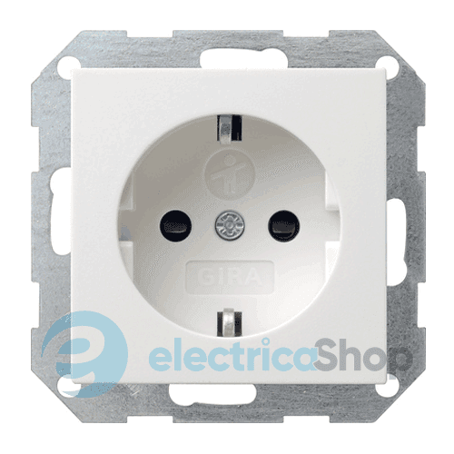 Розетка із з/к 16А/250V та шторками, System 55 Gira 445303, білий глянцевий