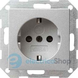 Розетка із з/к 16А/250V та шторками, System 55 Gira 445326, алюміній