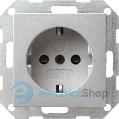 Розетка із з/к 16А/250V та шторками, System 55 Gira 445326, алюміній