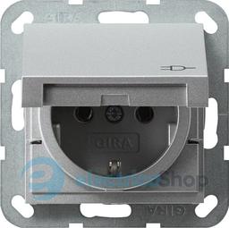 Розетка із з/к 16А/250V та кришкою, System 55 Gira 445426, алюміній