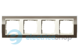 Рамка 4-а Event Clear коричнева / під вставку кремовий глянець Gira 0214761
