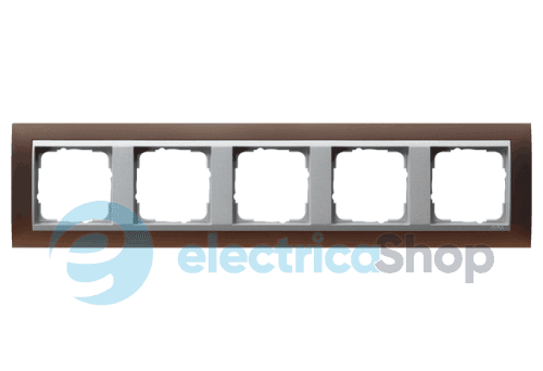 Рамка 5 Event Opaque темно-коричневий / під вставку алюміній Gira 021559