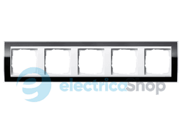 Рамка 5-а Event Clear чорна / під вставку білий глянець Gira 0215733