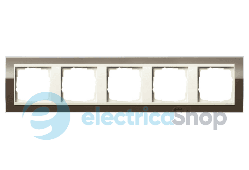 Рамка 5-а Event Clear коричнева / під вставку кремовий глянець Gira 0215761