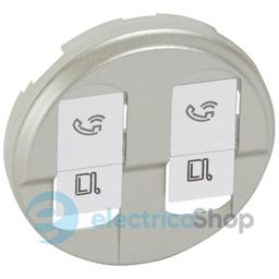 Накладка комп'ютерної розетки 2хRJ45 Legrand Celiane 68552 титан