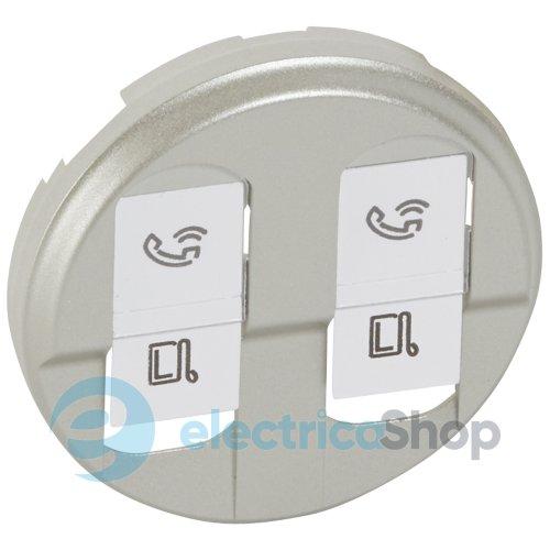 Накладка комп'ютерної розетки 2хRJ45 Legrand Celiane 68552 титан