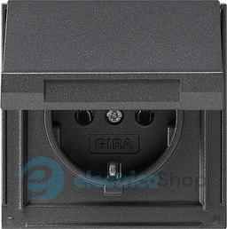 Розетка із з/к 16А/250V та кришкою, TX44 (WG UP) Gira 445467, антрацит
