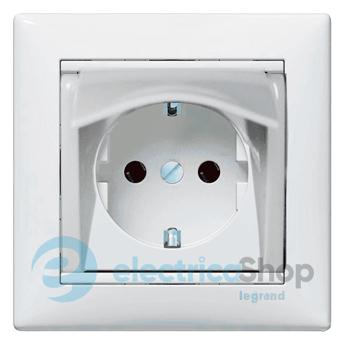 Розетка із заземлювальним контактом і кришкою IP21 Legrand Valena 774422, колір білий