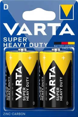 Батарейка Varta Super Heavy Duty вугільно-цинкова D BLI 2 блістер, 2 шт