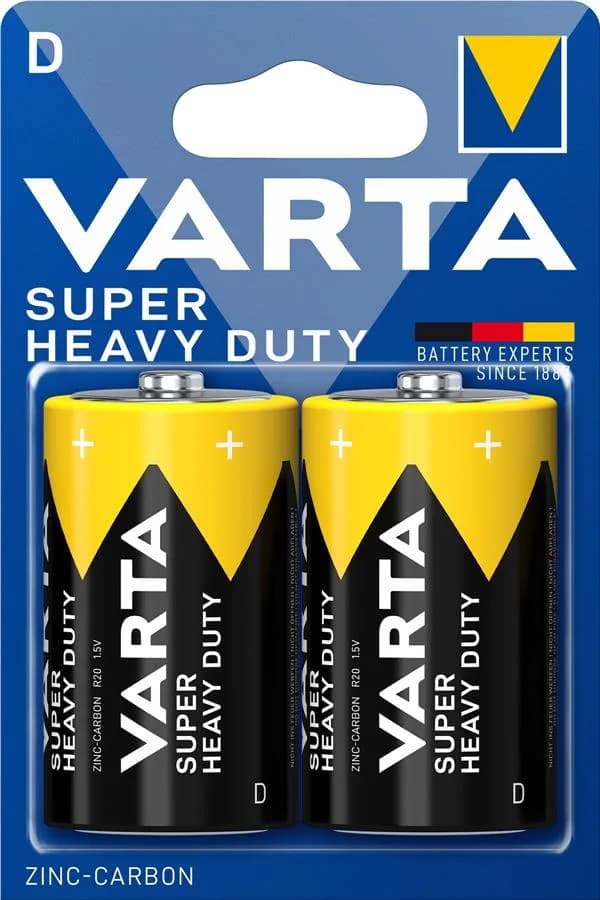 Батарейка Varta Super Heavy Duty вугільно-цинкова D BLI 2 блістер, 2 шт