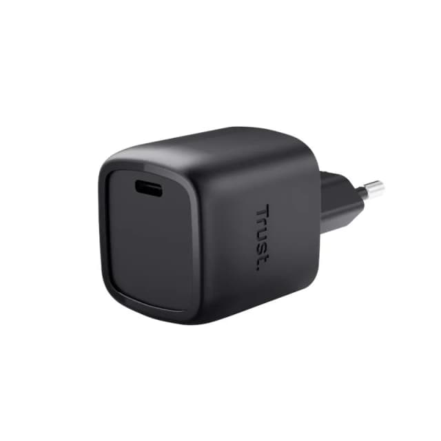 Зарядний пристрій мережевий Trust Maxo 30Вт, GaN, USB-C, PD/PPS, чорний