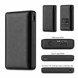 Акумулятор портативний літій-іонний Power Bank 2E 5000 мА·г, USB-A 10W, 7.4В 2.2A для одягу з підігрівом 2E, in USB-C 10W, чорний