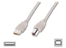 Кабель DIGITUS USB-A > USB-B синхронізації, 3м, бежевий