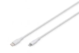 Кабель DIGITUS USB-C > Lightning заряджання/синхронізації, USB 2.0, 60W, силіконовий, 2м, білий
