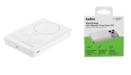 Акумулятор портативний літій-іонний Power Bank Belkin 10000мА·год, 20Вт PD/Qi2 7.5Вт, Slim Magnetic, білий