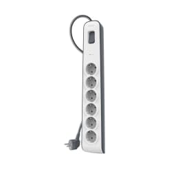Подовжувач мережевий Belkin 2м, 6хТипF, 16А, фільтр, білий