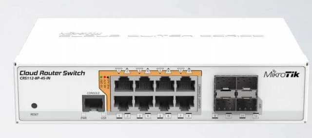 Комутатор MikroTik Cloud Router Switch 112-8P-4S-IN