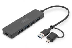 Хаб DIGITUS USB-A/C > 4хUSB-А, 0,2 м, активний (опція)
