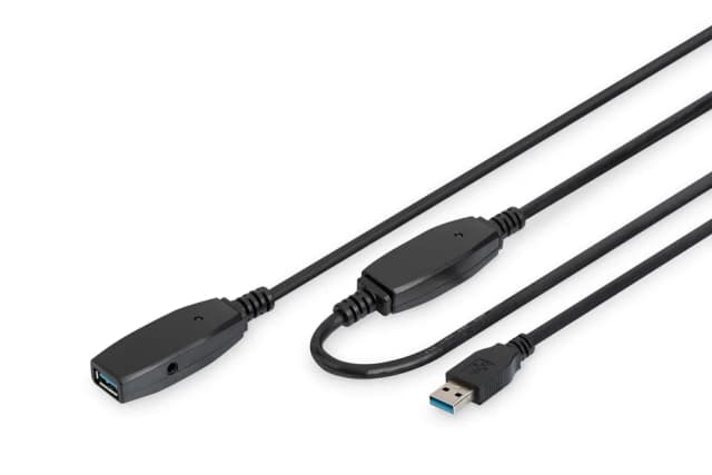 Подовжувач DIGITUS USB 3.0 Active Cable, A/M-A/F, 10м, чорний