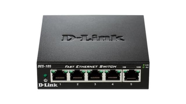Комутатор D-Link DES-105/E 5xFE, Некерований, Метал