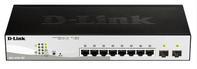 Комутатор D-Link DGS-1210-10P 8xGE PoE, 2xSFP, WebSmart